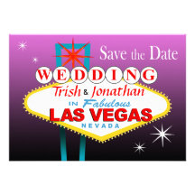 Las Vegas, das Save the Date - Lila Wedding ist Einladung