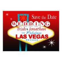 Las Vegas, das Save the Date - Rot Wedding ist Personalisierte Ankündigung