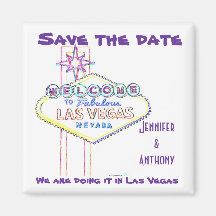 Las Vegas, das Save the Date Wedding ist Kühlschrankmagnete