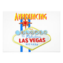 Las Vegas Eloped Hochzeits-Mitteilung Personalisierte Einladung