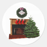 Las Vegas-Kamin mit Kranz-Weihnachtsaufkleber