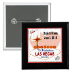 Las Vegas-Paare der Herzen Braut u. des Bräutigam- Anstecknadelbutton