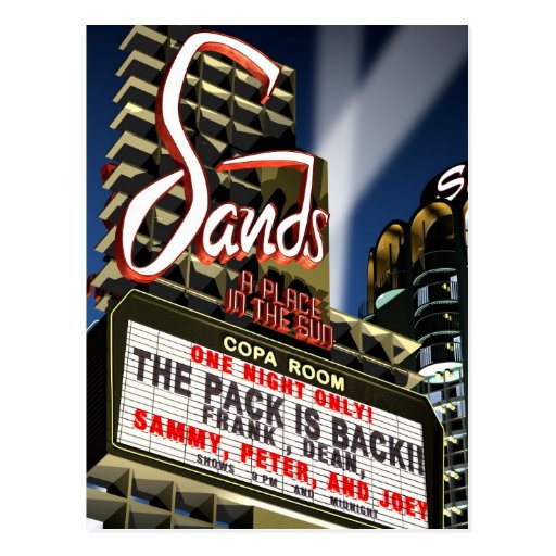 Las Vegas-Sand-Hotel-Retro Neonpostkarte