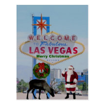 Las Vegas Sankt u. Rodolph frohe Weihnacht-Postkar