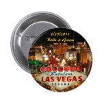 Las Vegas-Streifen-Braut u. Bräutigam-Knopf Anstecknadelbutton