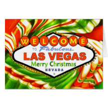 Las Vegas-Weihnachtsband-Süßigkeits-Karte