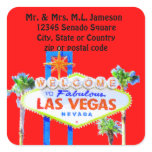 las Vegas Welcome Sign Red Address Label aufkleber