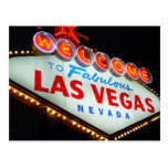 Las Vegas-Zeichen-Nachtzeit-Postkarte
