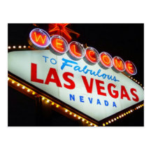 Las Vegas-Zeichen-Nachtzeit-Postkarte