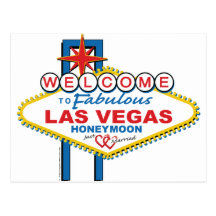 Las- Vegasflitterwochen/Save the Date Postkarte