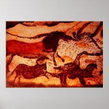 Lascaux Pferde und ein Stier Posterdrucke