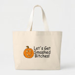 Lässt zertrümmerten Weibchen Halloween-Kürbis erha Tragetasche