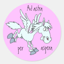 Latein: Anzeige astra pro aspera Runder Aufkleber