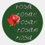 Latein Rose Deklination lateinische Rosendeklinati Runde Sticker