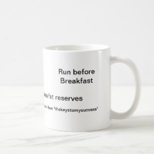 Laufen Sie vor Frühstück Kaffee Tassen
