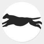 laufender Hund Runde Aufkleber