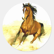 Laufendes Pferd Runde Aufkleber