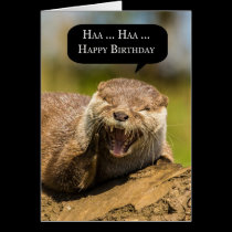 laughing otter birthday greeting card funny karten
