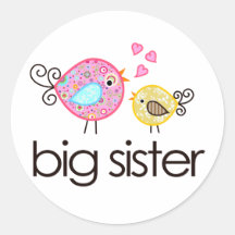 Launische Vogel-große Schwester-T-Shirt Mitteilung Sticker
