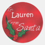 Lauren personalisierte Stechpalmen-Geschenk-Umbaut Stickers