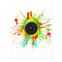Lautsprecher-Spritzer - DJ-Musik-Disc-Jockey-Audio Postkarte
