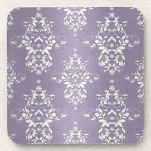 Lavendel-Amethyst Blumendamast Drink Untersetzer