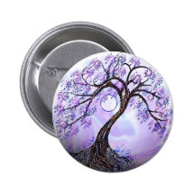 Lavendel-Baum des Lebens Anstecknadelbuttons