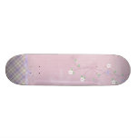 Lavendel-Blumengekritzel-Skateboard Personalisiertes Deck