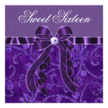 Lavendel-lila Glitter-16. Geburtstag-Geburtstag Individuelle Ankündigungen