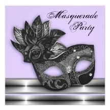 Lavendel-lila Maskerade-Party Einladungen