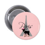 Le kleines Chien à Paris Anstecknadelbutton
