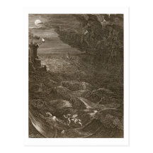 Leander schwimmt über dem Hellespont, um seinen Ne Postkarte