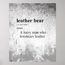 LEATHER BEAR DEFINITION POSTER
