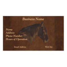 Leather Horse Protrait on Leather-look Background Business Card