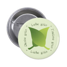 Lebe grün, liebe grün, träume grün, denke grün anstecknadelbuttons
