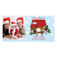 Lebkuchen-Haus Chirstmas Familien-Foto-Karte Photokartenvorlagen