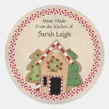Lebkuchen-Haus-Nahrungsmittelgeschenk-Aufkleber