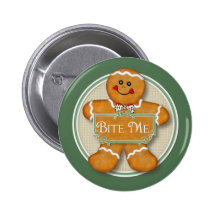 Lebkuchen-Mann - beißen Sie mich Anstecknadelbutton