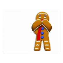 Lebkuchen-Mann - erschrocken - ursprüngliche Farbe Postkarten