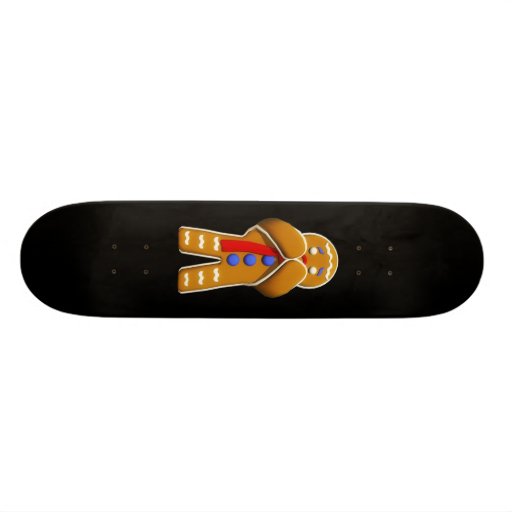 Lebkuchen-Mann - erschrocken - ursprüngliche Farbe Bedrucktes Skateboard
