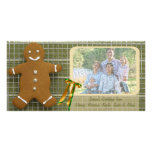 Lebkuchen-Mann-und Band-Foto-Feiertags-Karte Photo Karten Vorlage