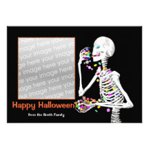 Leckerei-Foto-Karte Halloweens Skeleton Einladung