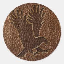 Leder-Blick Eagle Runde Aufkleber