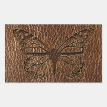 Leder-Blick Schmetterling Rechteckige Aufkleber