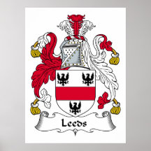 Leeds-Familienwappen Posterdruck