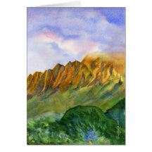 Leere Gruß Sonnenaufgang-Klippen-Kauais Hawaii Kar
