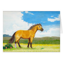 Leeres kleines Pferd auf dem Grasland Notecard Karten