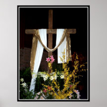 Leeres Ostern-Kreuz von Jesuss Auferstehung Plakat