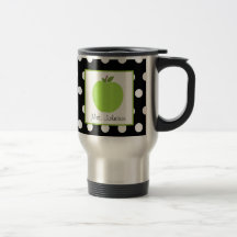 Lehrer-Becher-Grün Apple schwärzen mit weißem Tupf Haferl