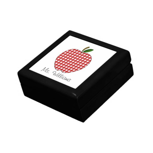 Lehrer-Geschenk-Kasten roter Gingham-Apples person Modeschmuckschachteln